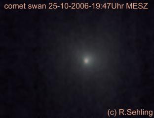 comet swan on 2006, October 25 recorded with 10inch Newton.